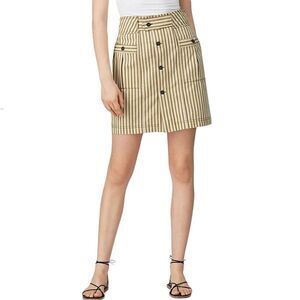 Mara Hoffman Skirt High Waisted Striped Button Front Size 4